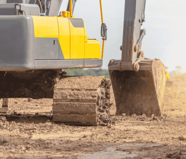 pelle mécanique de terrassement en train de faire des travaux à dax